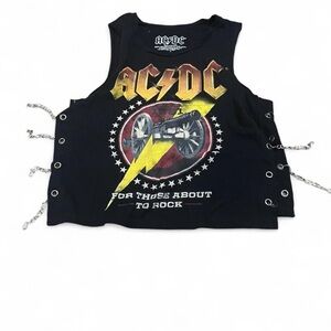 Vintage collectors AC/DC Black Graphic Tank Top with chains